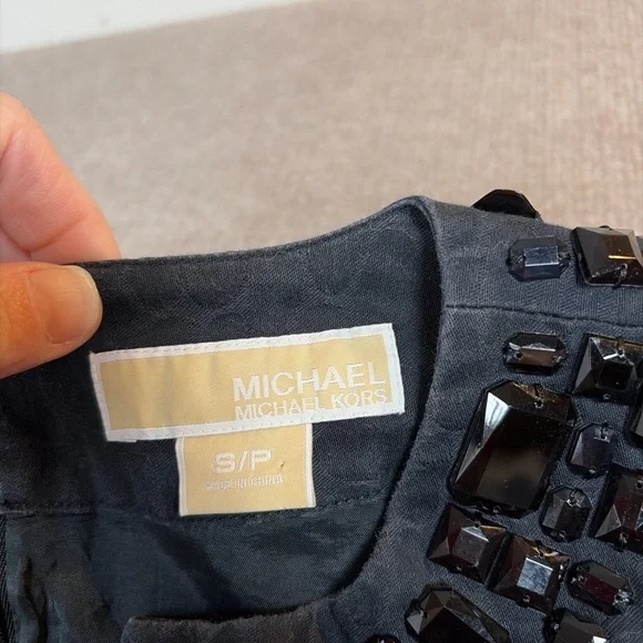 Michael Michael Kors Embellished Black Tunic Dress – Size Small 1349 - Picture 5 of 6